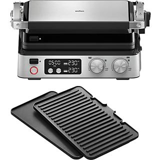 Grill - Braun CG7040, 2000 W, Posiciones 3 en 1, Temperatura ajustable, Placas de 29x23 cm, Plata