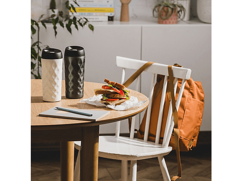 Kubek termiczny AMBITION Diamond ze stali nierdzewnej 400ml Kremowy – zdjęcie 3