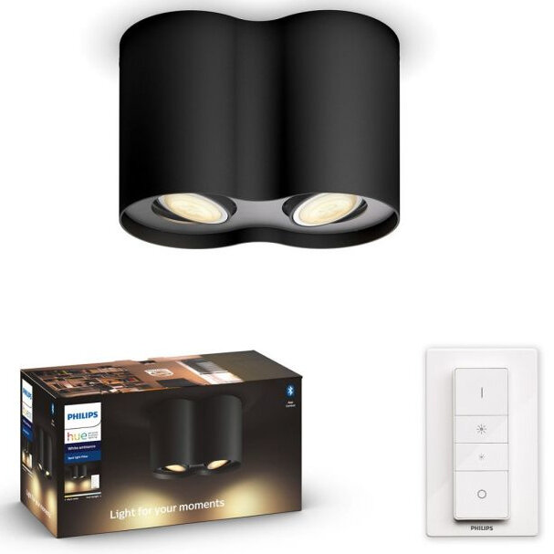 Kinkiet PHILIPS HUE White ambiance Pillar (czarny, podwójny)