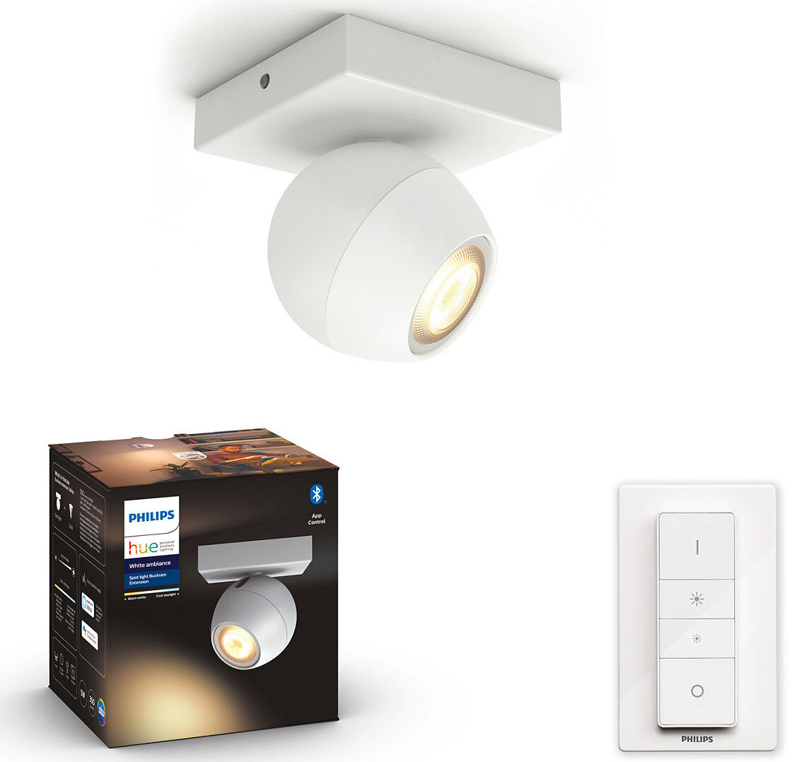 Kinkiet PHILIPS HUE White ambiance Buckram (biały) + regulator przyciemniania