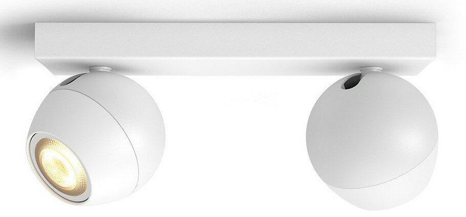 Reflektor punktowy PHILIPS HUE Buckram Podwójny + Ściemniacz ZigBee Biały