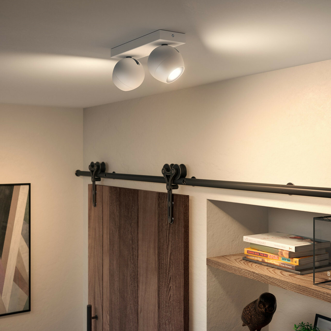 Reflektor punktowy PHILIPS HUE Buckram Podwójny + Ściemniacz ZigBee Biały