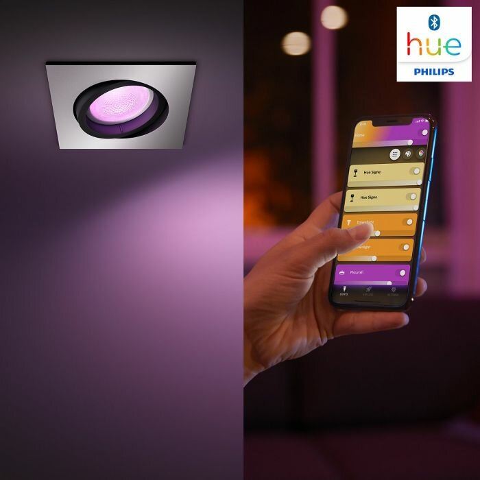 Reflektor punktowy PHILIPS HUE White and color ambiance Centura (srebrny, kwadratowy)
