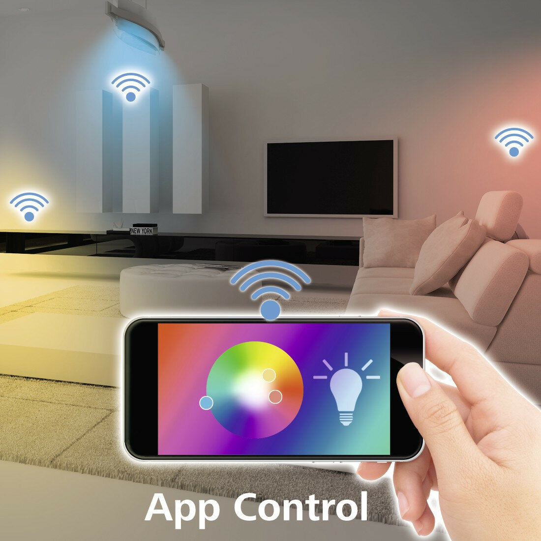 Lampa sufitowa HAMA WiFi okrągła 33 cm