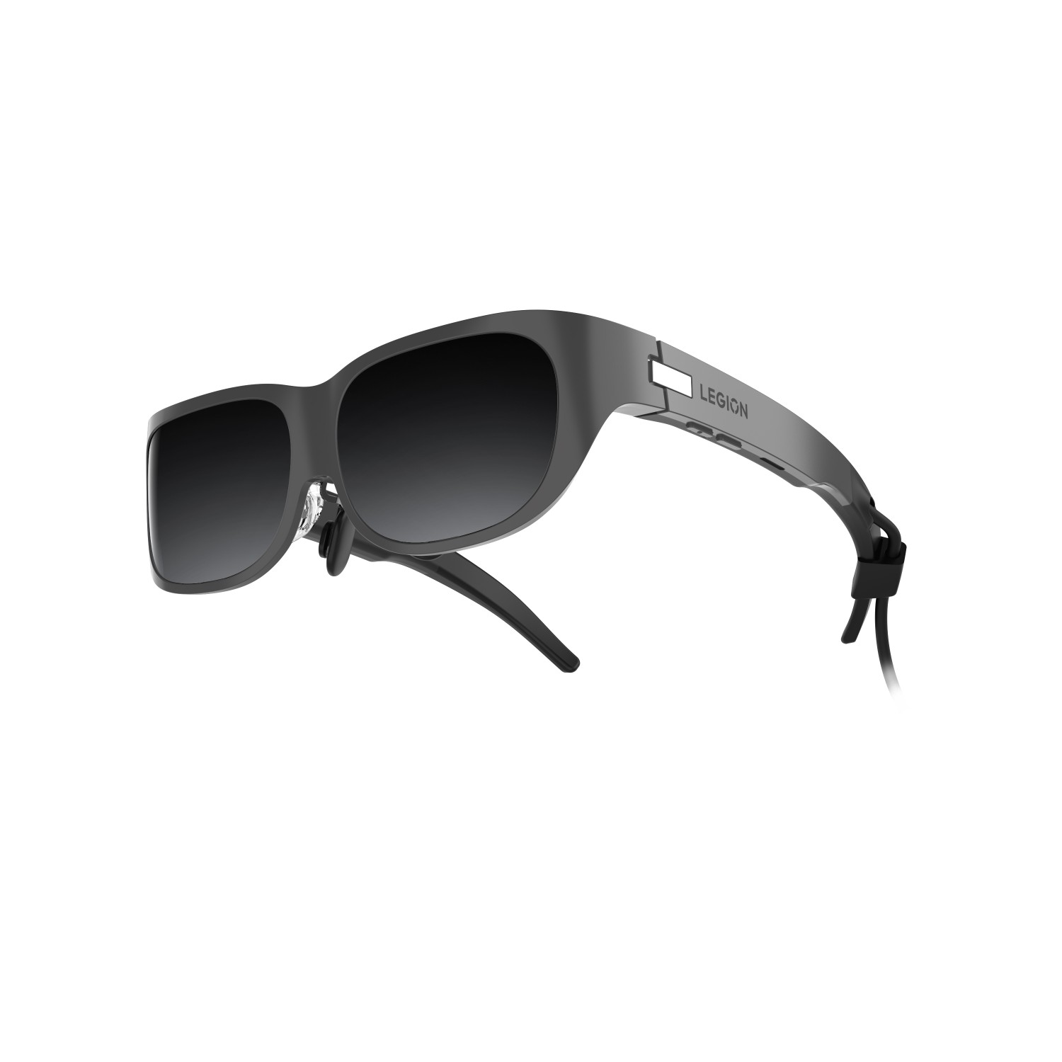 Lunettes de soleil gris foncé avec le mot 'LEGION' sur le côté.