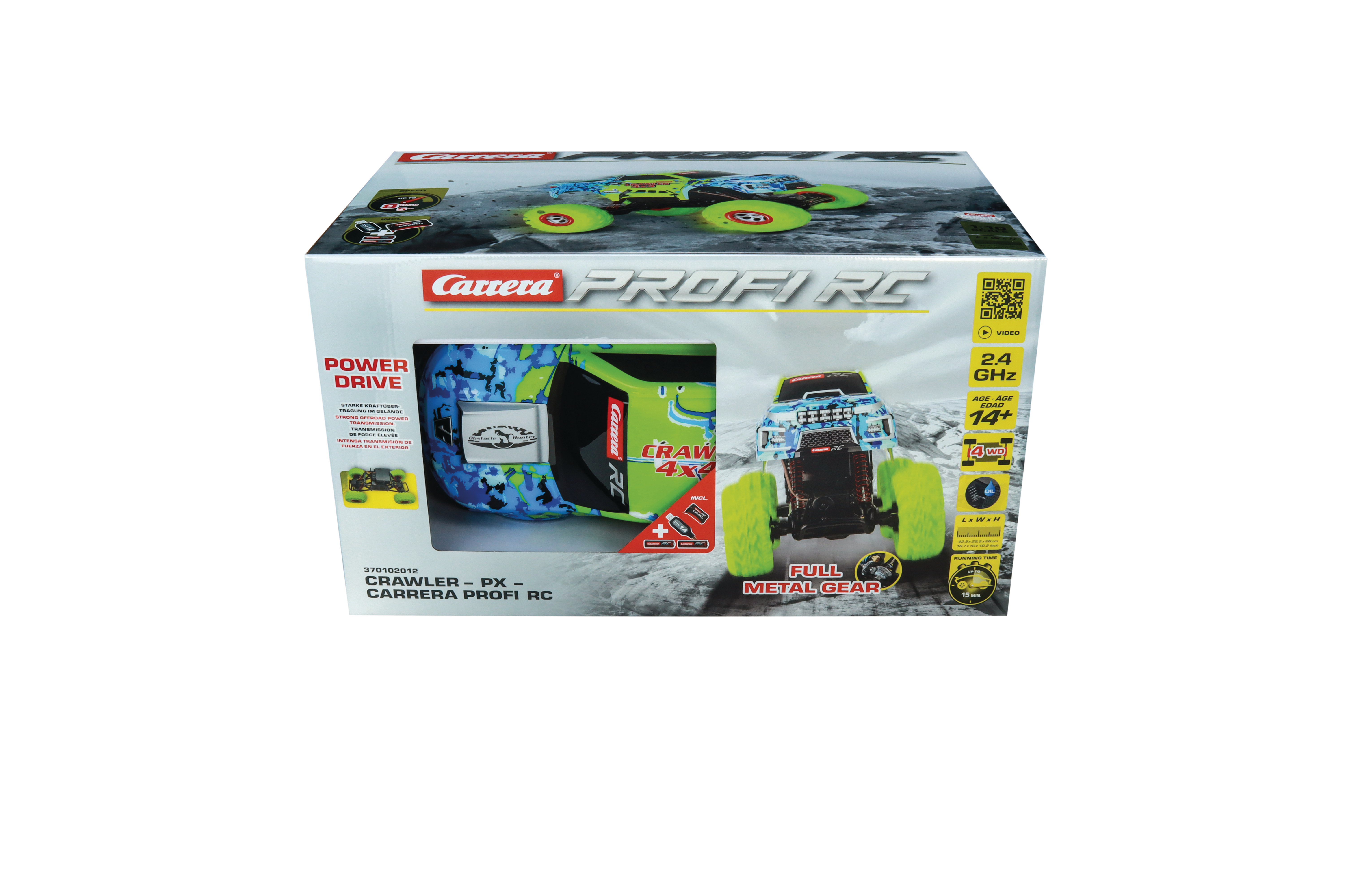 Verpacktes Spielzeug-Ferngesteuertes Auto, mit Bildern des Autos auf der Box.
