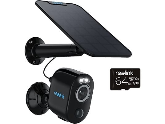 REOLINK Argus 3 Pro avec panneau solaire 2 et Micro SD 64 Go - Caméra de surveillance (DCI 2K, 2560x1440)