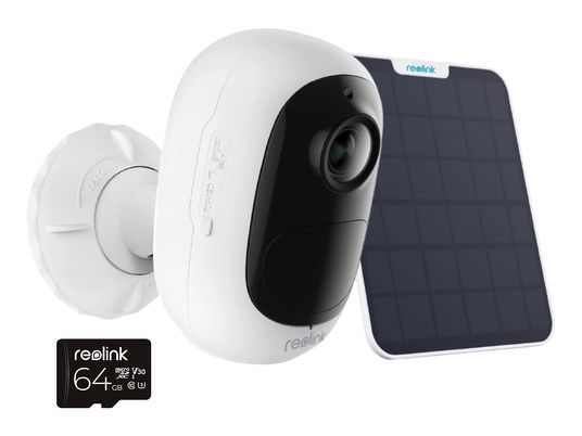 REOLINK Argus 2E V2 Solar Panel + 64GB Micro-SD - Caméra de surveillance (Full-HD, 2312 x 1304)