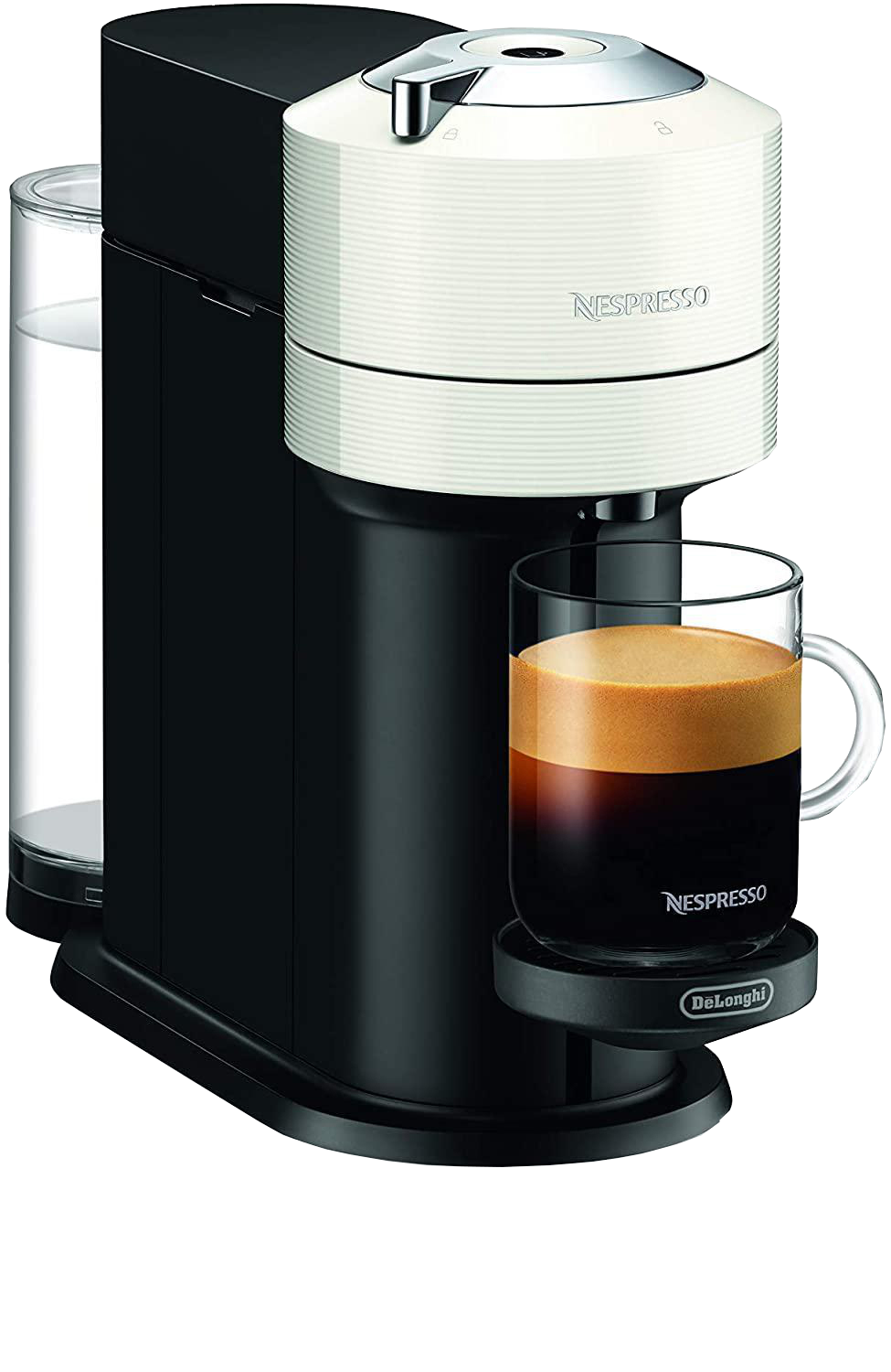 DELONGHI Nespresso VertuoNext ENV120.W, 5 Tassengrößen, elegantes Design, leichte Bedienung, Kapselmaschine White
