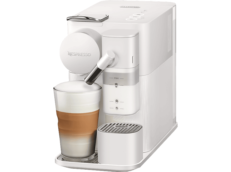 DELONGHI Nespresso Lattissima One EN510.W, 3 Milchrezepte, elegantes Design, schnelle Aufheizzeit, einfache Bedienung, Kapselmaschine Weiß