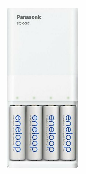 Ładowarka do akumulatorów PANASONIC Eneloop BQ-CC87 + 4x akumulator AA