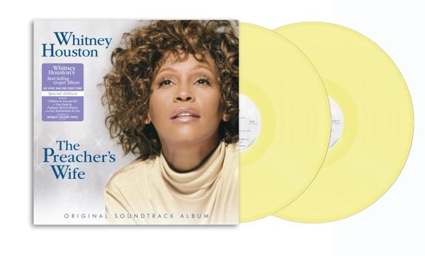 Whitney Houston album borítója két sárga bakelitlemezzel.