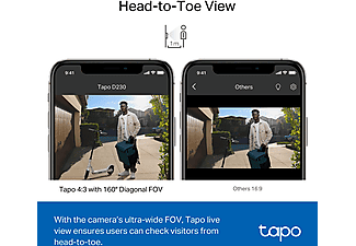 TP-LINK Tapo D230S1 2K 5MP Akıllı ve Pilli Görüntülü Kapı Zili Beyaz_3