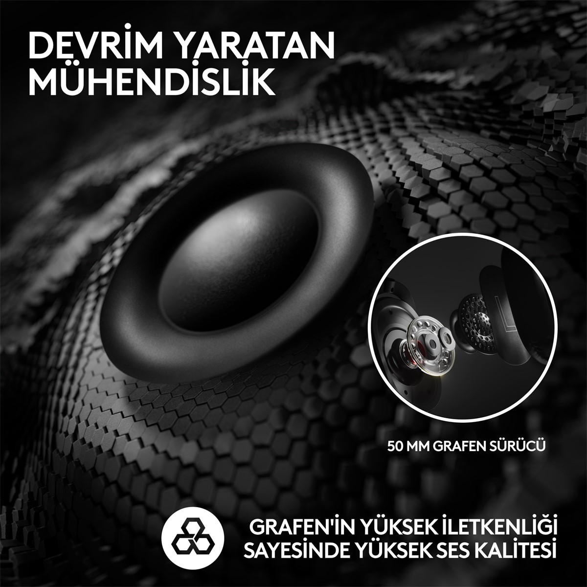 Hoparlör diyaframının özelliklerini açıklayan metinle siyah beyaz görüntü.
