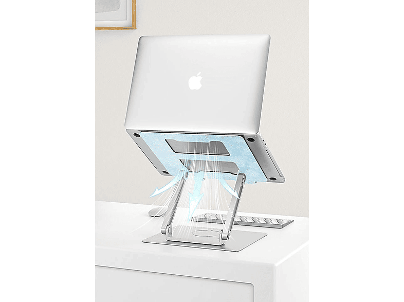 DAYTONA ZR104 Alüminyum Katlanabilir 360 Derece Dönen Laptop Macbook Standı Gümüş_2