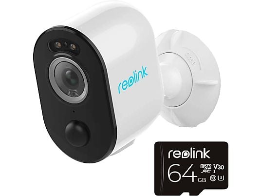 REOLINK Argus 3 Pro 64 GB Micro-SD - Telecamera di sorveglianza + scheda micro SD (DCI 2K, 2560x1440)