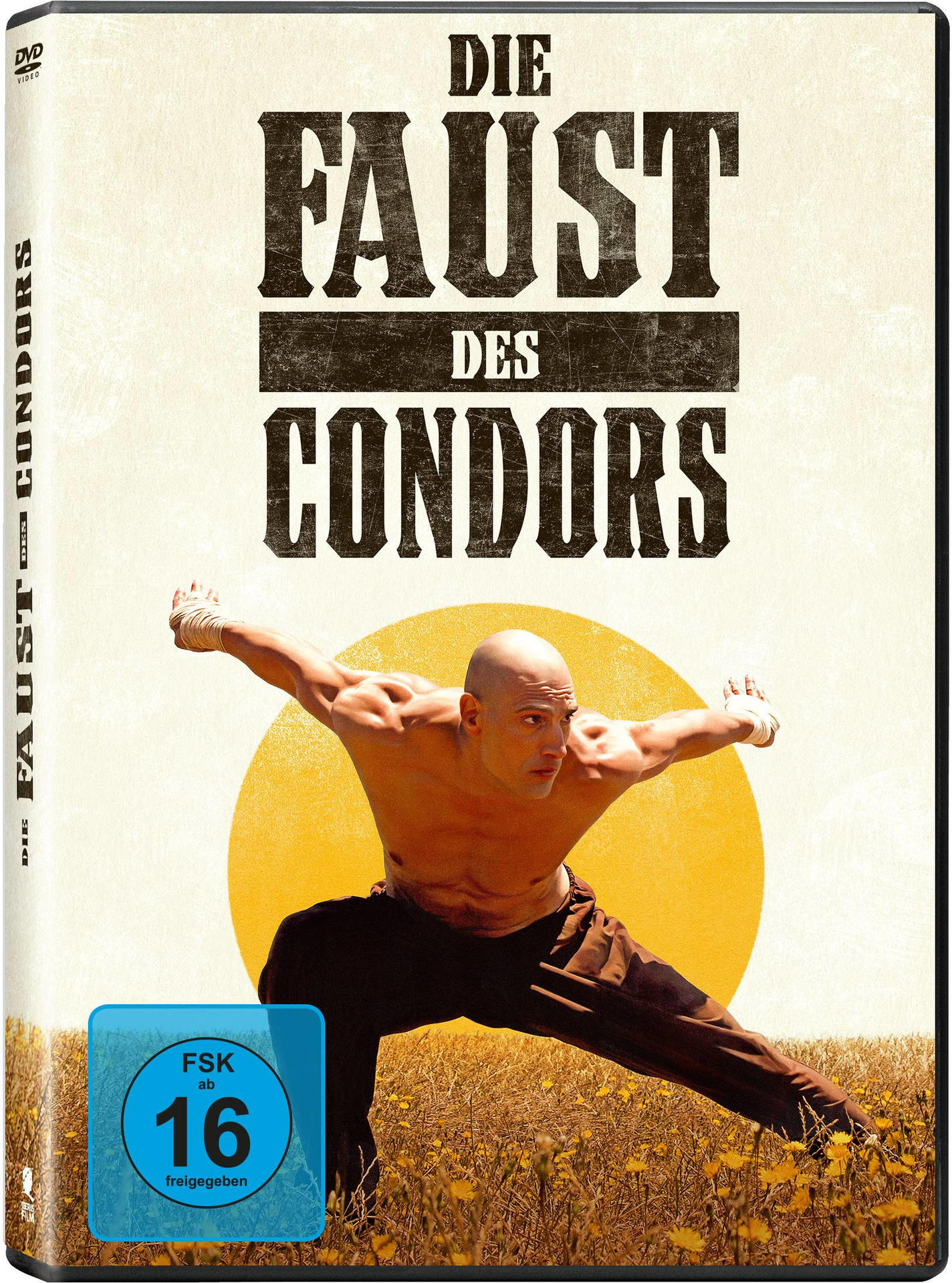 DVD-Hülle mit einem Mann ohne Hemd in Kampfpose. Der Titel lautet 'Die Faust des Condors'.