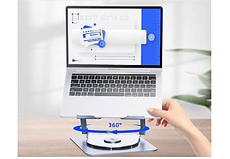 DAYTONA ST-801D Çift Fanlı Alüminyum Katlanabilir 360 Derece Dönebilir Laptop Macbook Standı Gümüş_2
