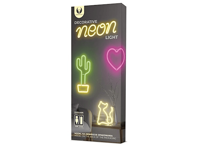 Neon FOREVER TF1 Serce Czerwony Bat + USB FLNEO7 – zdjęcie 3