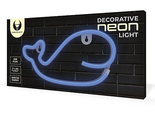 Neon FOREVER TF1 Wieloryb Niebieski Bat + USB FLNE19
