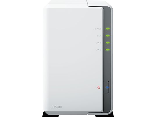 SYNOLOGY DiskStation DS223j avec 2x NAS WD Red Plus de 4 To (HDD) - NAS (HDD, SSD, 8 To, Blanc)