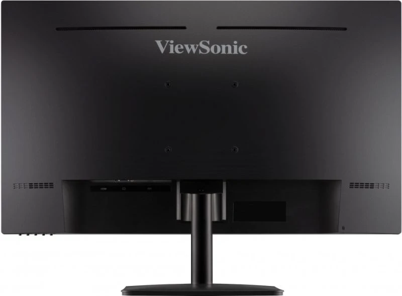 Egy fekete számítógép monitor hátulja. A monitoron a ViewSonic logója látható.