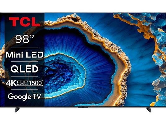 TCL 98MQLED80 (98 Zoll, QLED, 4K UHD, Mini LED, Google TV, Sprachsteuerung, Kompatibel mit Google Assistant und Alexa)