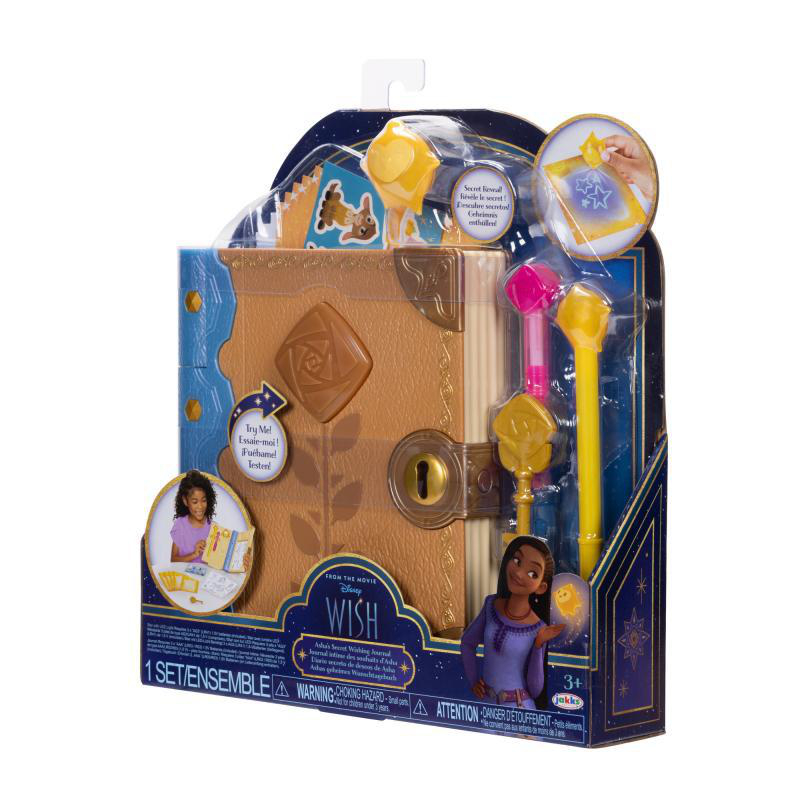 Disney Wish Spielzeugset in Verpackung, mit einem Buch und Zubehör mit einer Figur.