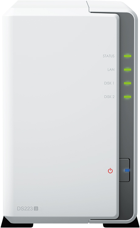 SYNOLOGY DiskStation DS223j avec 2 disques durs Seagate IronWolf de 4 To - NAS (HDD, SSD, 8 TB, Blanc)