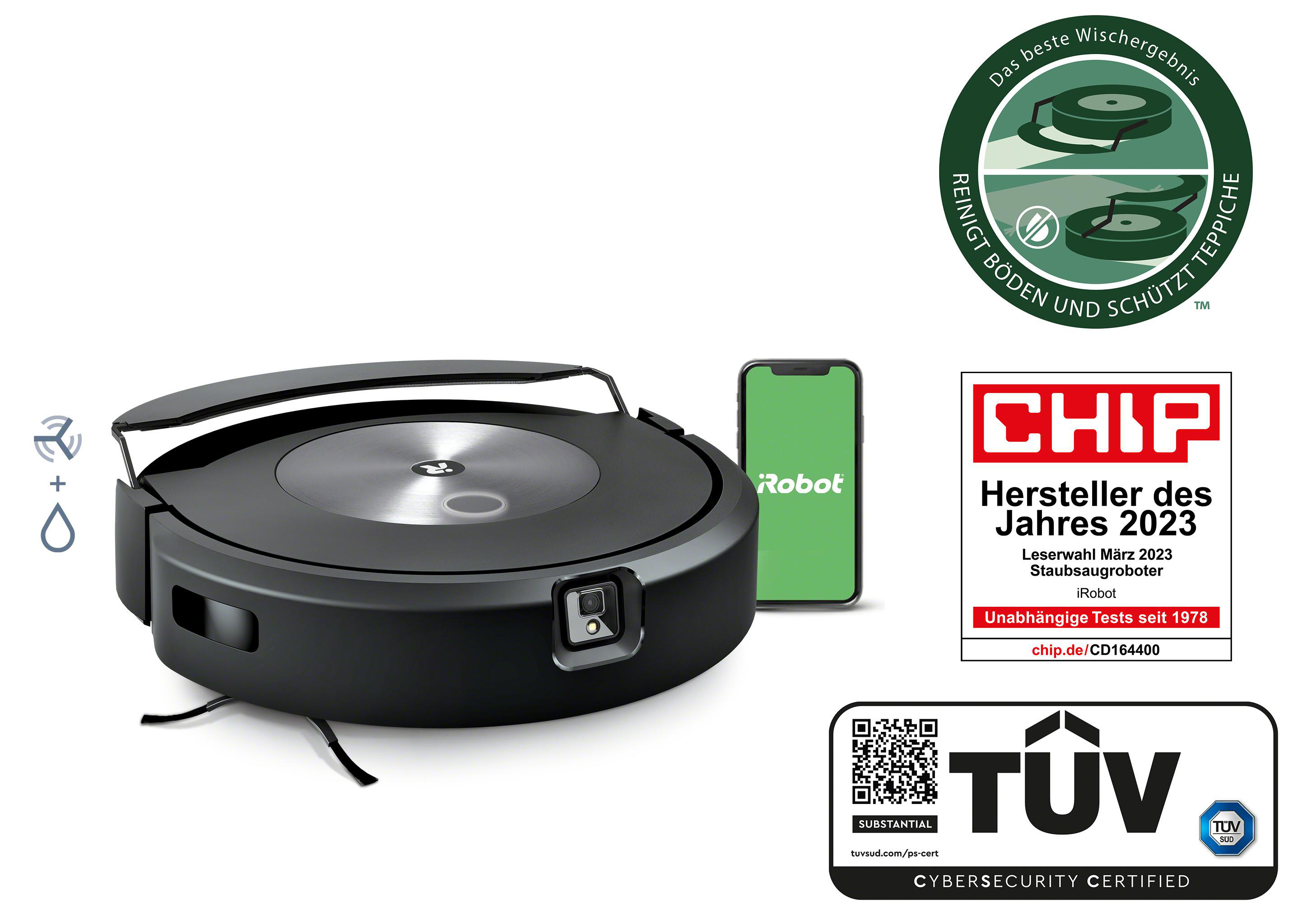 IROBOT Roomba Combo j7 Saug- und Wischroboter (Silber/Schwarz