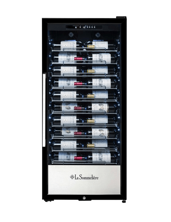 La Sommelière PRO110N, Compressor, 107 botellas, Iluminación LED, Termómetro digital, Negro