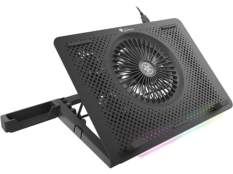 Podstawka chłodząca GENESIS Oxid 450 RGB pod laptop 15,6 cala Czarny-Zdjęcie-0