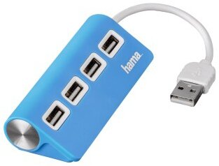 Hub HAMA HUB 1:4 USB 2.0 Niebieski