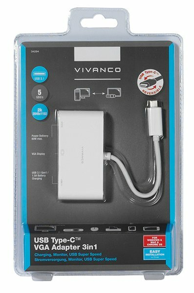 Adapter Adapter USB-C - USB-C/USB3.1/VGA VIVANCO 34294