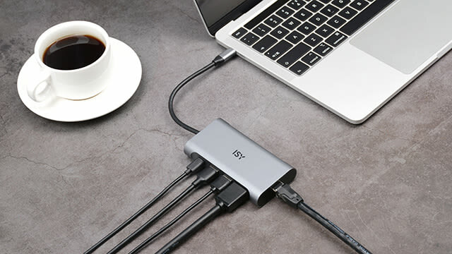 Adapter wieloportowy ISY IAD-1022 4w1 USB-C - 2x USB-A/HDMI/USB-C/RJ-45