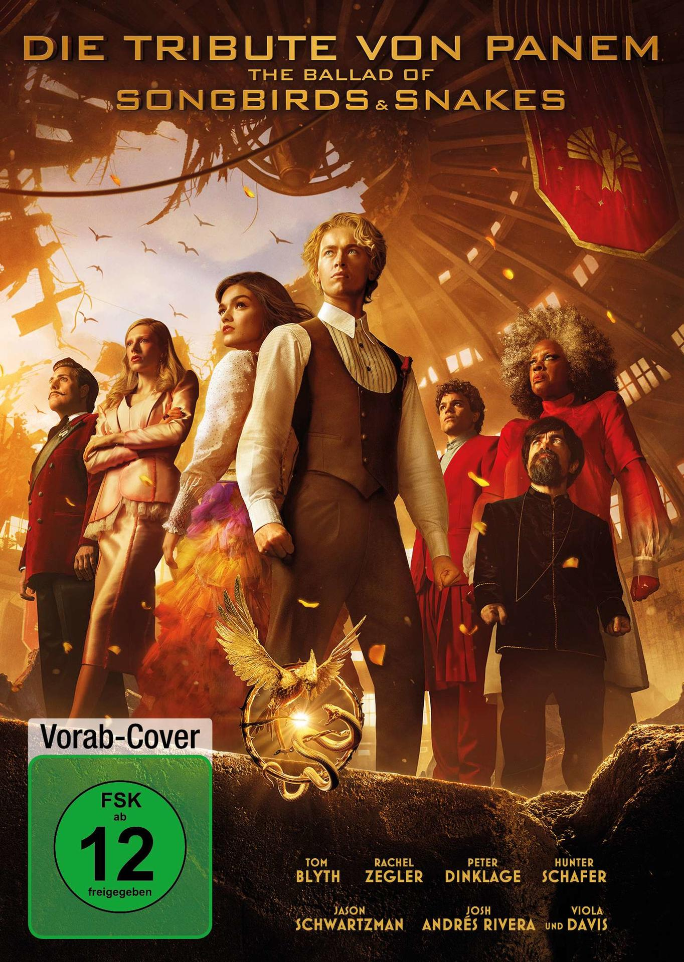 DVD-Cover für 'The Ballad of Songbirds & Snakes' mit mehreren Schauspielern.