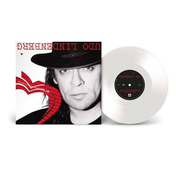 Udo Lindenberg Albumcover mit einer weißen Schallplatte rechts.