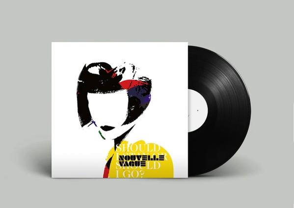 Vinyl-Schallplatte und ihr Albumcover mit einer Frauensilhouette darauf.