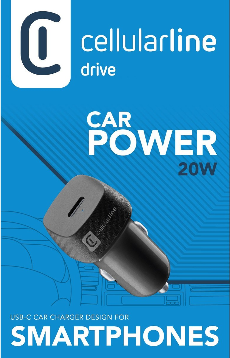 Autoladegerät mit Aufdruck 'cellularline drive car power 20W'.