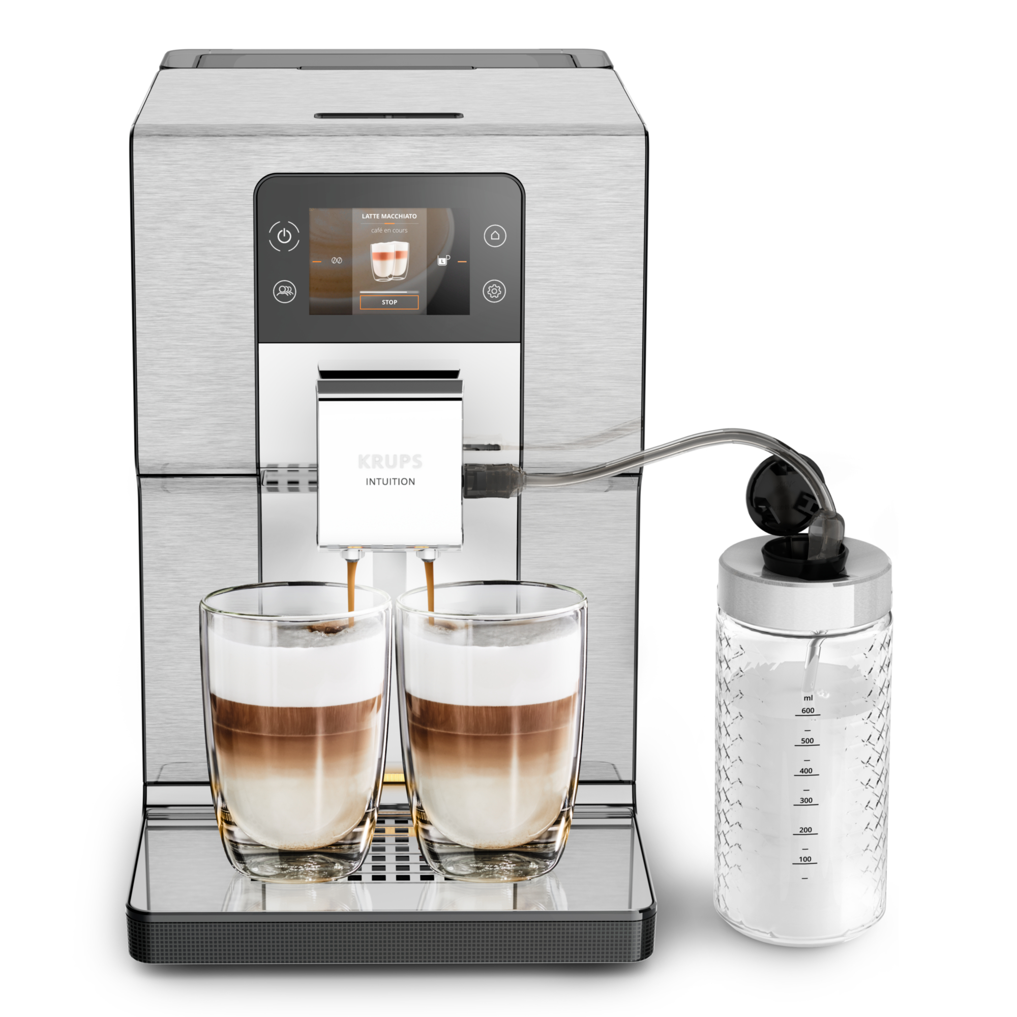 KRUPS EA877D Schwarz/Silber Experience+ Intuition Kaffeevollautomat