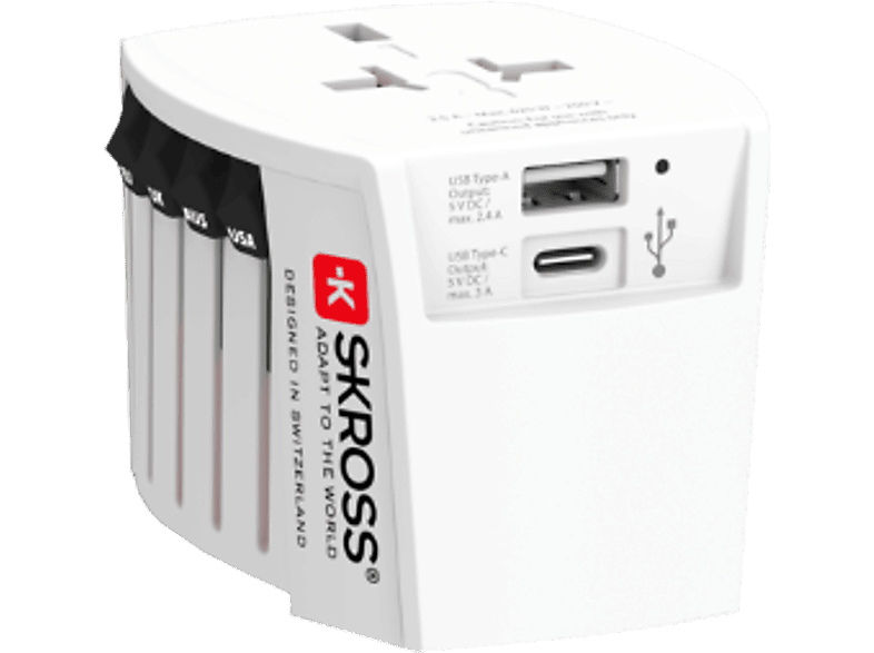 SKROSS World Travel MUV USB A/C PD - Reiseadapter (Weiss)