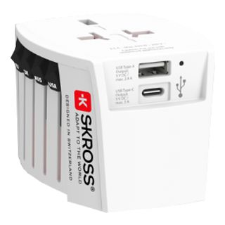 SKROSS World Travel MUV USB A/C PD - Reiseadapter (Weiss)