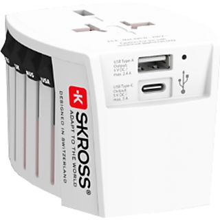 SKROSS World Travel MUV USB A/C PD - Adaptateur de voyage (Blanc)