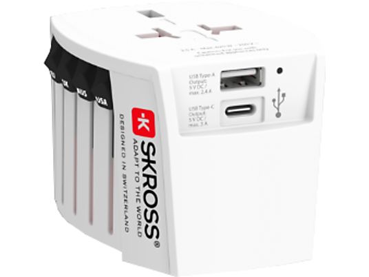 SKROSS World Travel MUV USB A/C PD - Reiseadapter (Weiss)