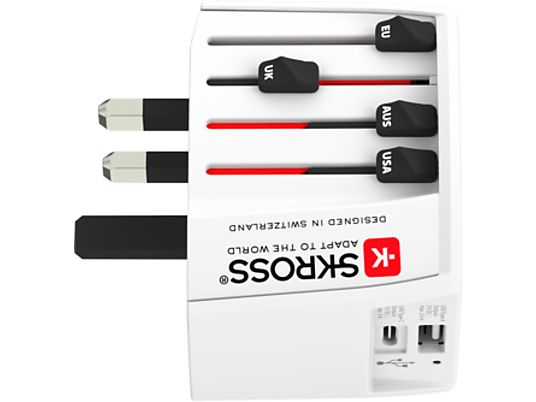 SKROSS World Travel MUV USB A/C PD - Adaptateur de voyage (Blanc)