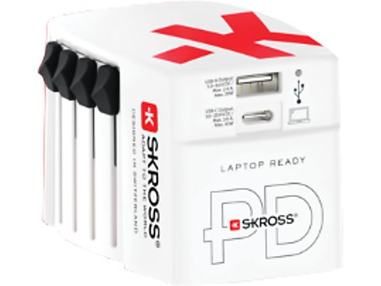 SKROSS World Charger USB A/C 45 PD - Reiseadapter (Weiss)