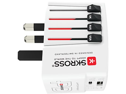 SKROSS World Charger USB A/C 45 PD - Adaptateur de voyage (Blanc)