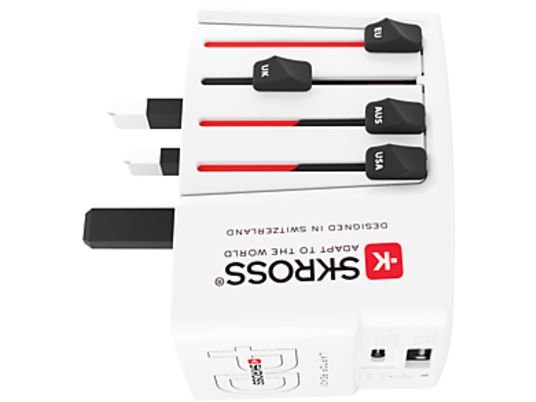 SKROSS World Charger USB A/C 65 PD - Adaptateur de voyage (Blanc)