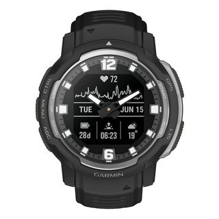 GARMIN Instinct Crossover - Standard Edition - Hybrid GPS-Smartwatch (135 - 230 mm, Silikon, Schwarz/Silber)