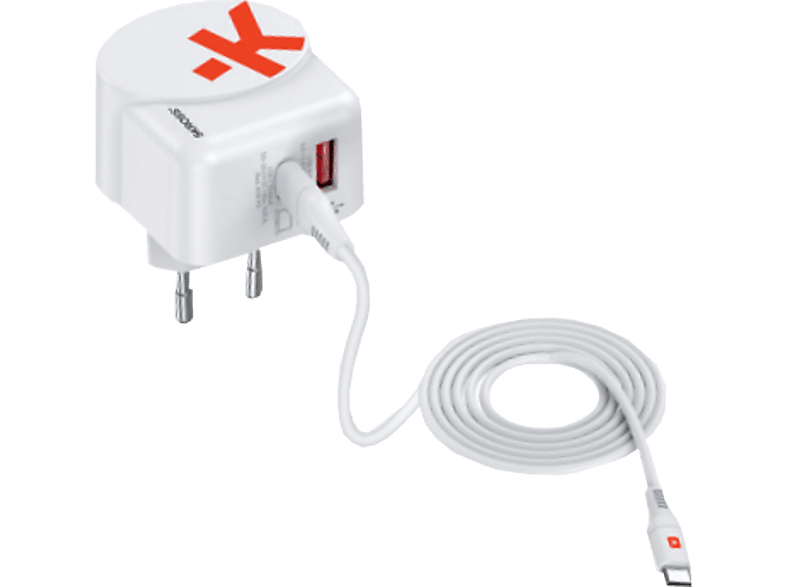 SKROSS Euro Charger 2xUSB A/C 65 PD - Reiseadapter (Weiss)
